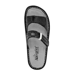 ALEGRIA Karmen Black Metallic Fun Slip On Sandals / SZ 42 / US 11.5-12